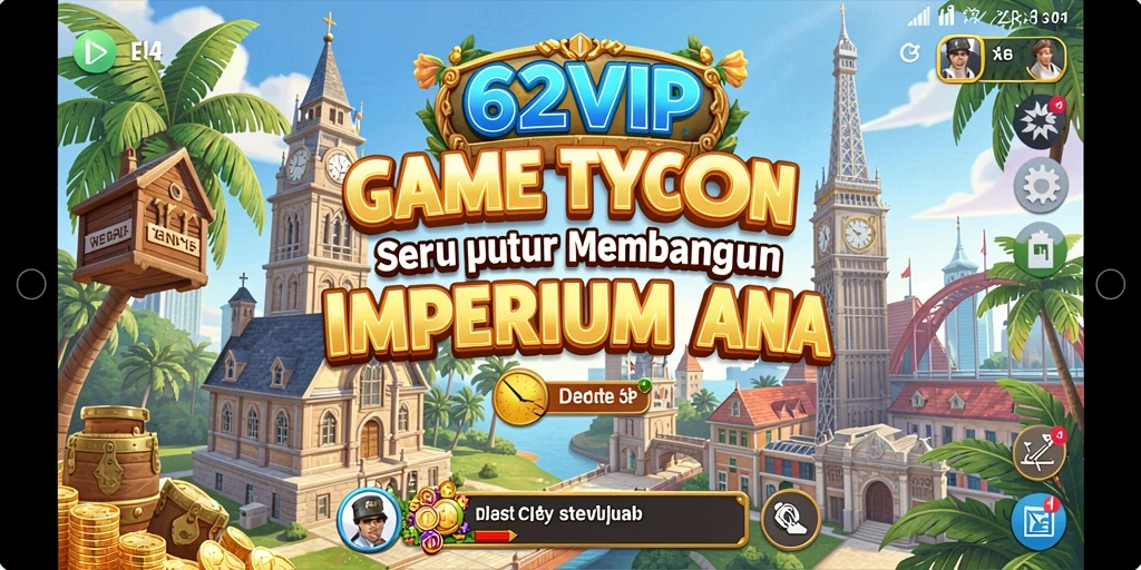 Tampilan menarik dari gameplay Tycoon 62VIP dengan banyak pilihan pengembangan.