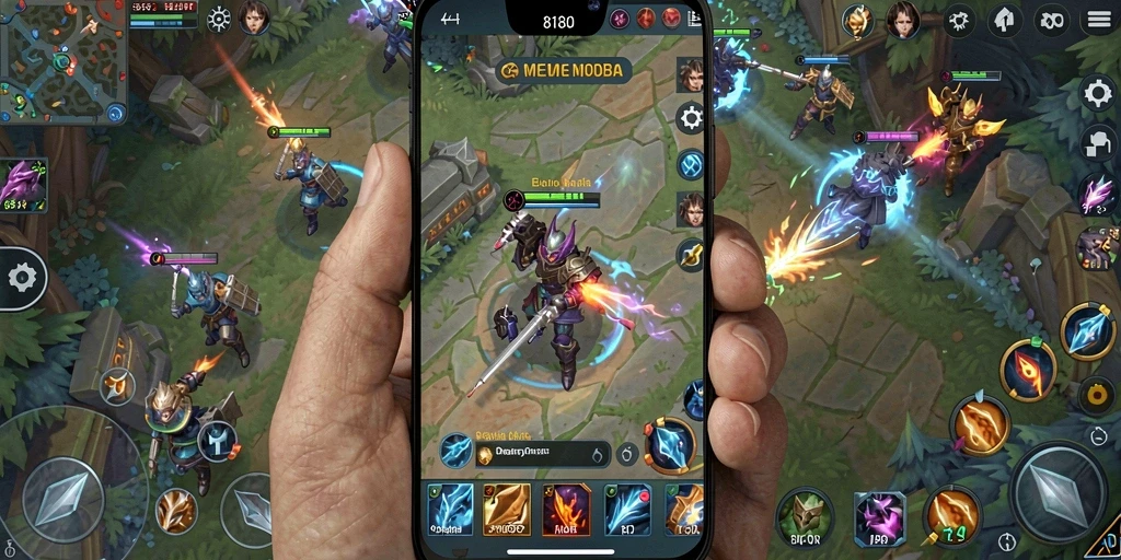 Tangkapan layar menampilkan aksi seru dalam laga MOBA.