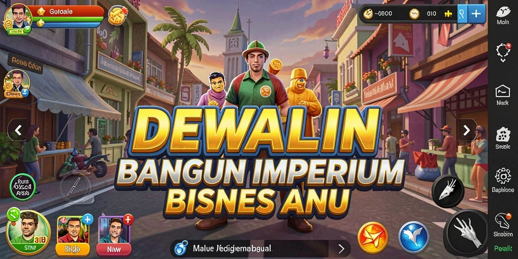 Screenshot gameplay DEWALIN menampilkan pengelolaan bisnis yang menarik.