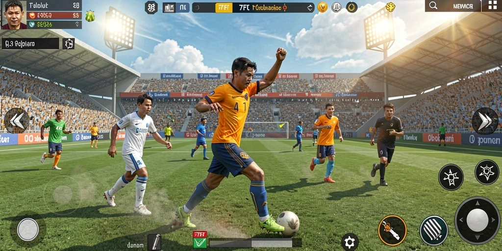 Tampilan gameplay F7F7 menunjukkan aksi seru di lapangan.