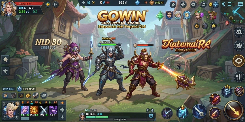 Tangkapan layar dari gameplay GOWIN yang menampilkan strategi pertempuran.