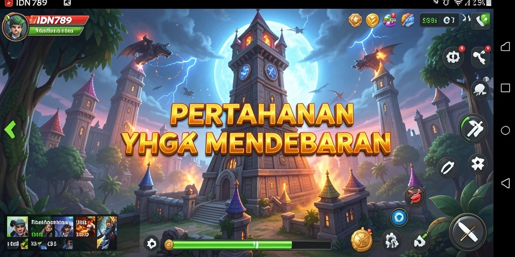 Screenshot IDN789 menampilkan aksi seru dalam permainan Tower Defense.