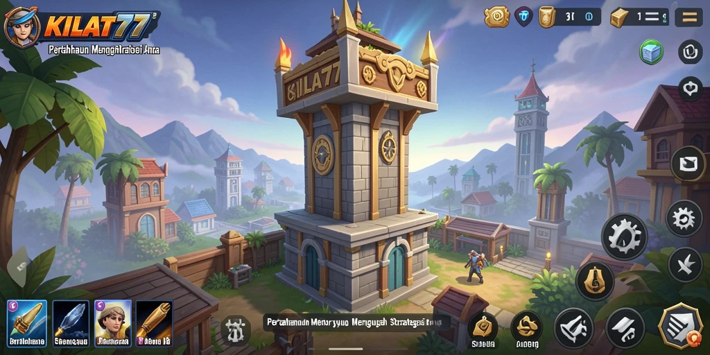 Screenshot gameplay KILAT77 menampilkan menara yang sedang beraksi.
