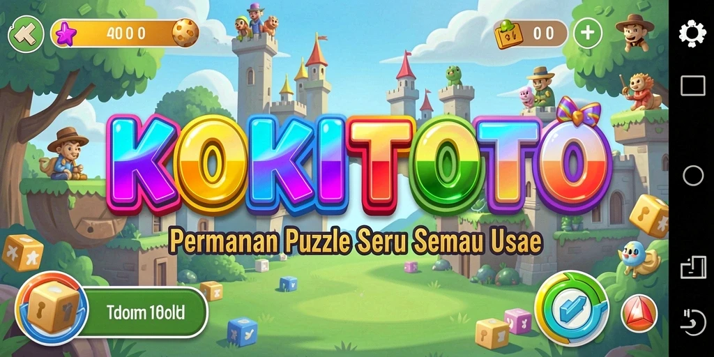 Tampilan gameplay KOKITOTO yang penuh warna dan menarik.