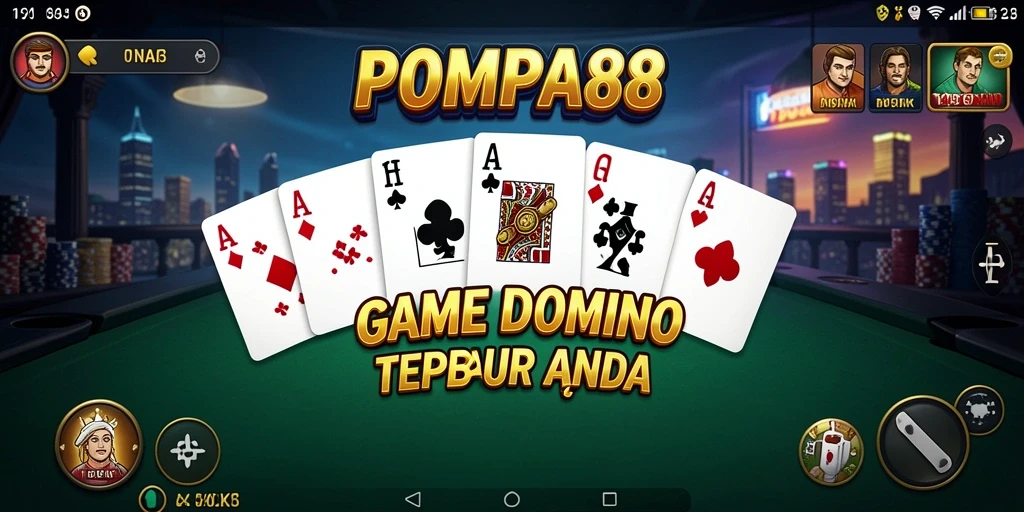 Screenshot POMPA88 menampilkan aksi seru permainan Domino.