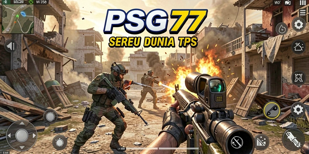 Gameplay seru PSG77 dalam aksi pertempuran TPS.
